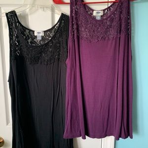 XL black & XXL Purple tank top set